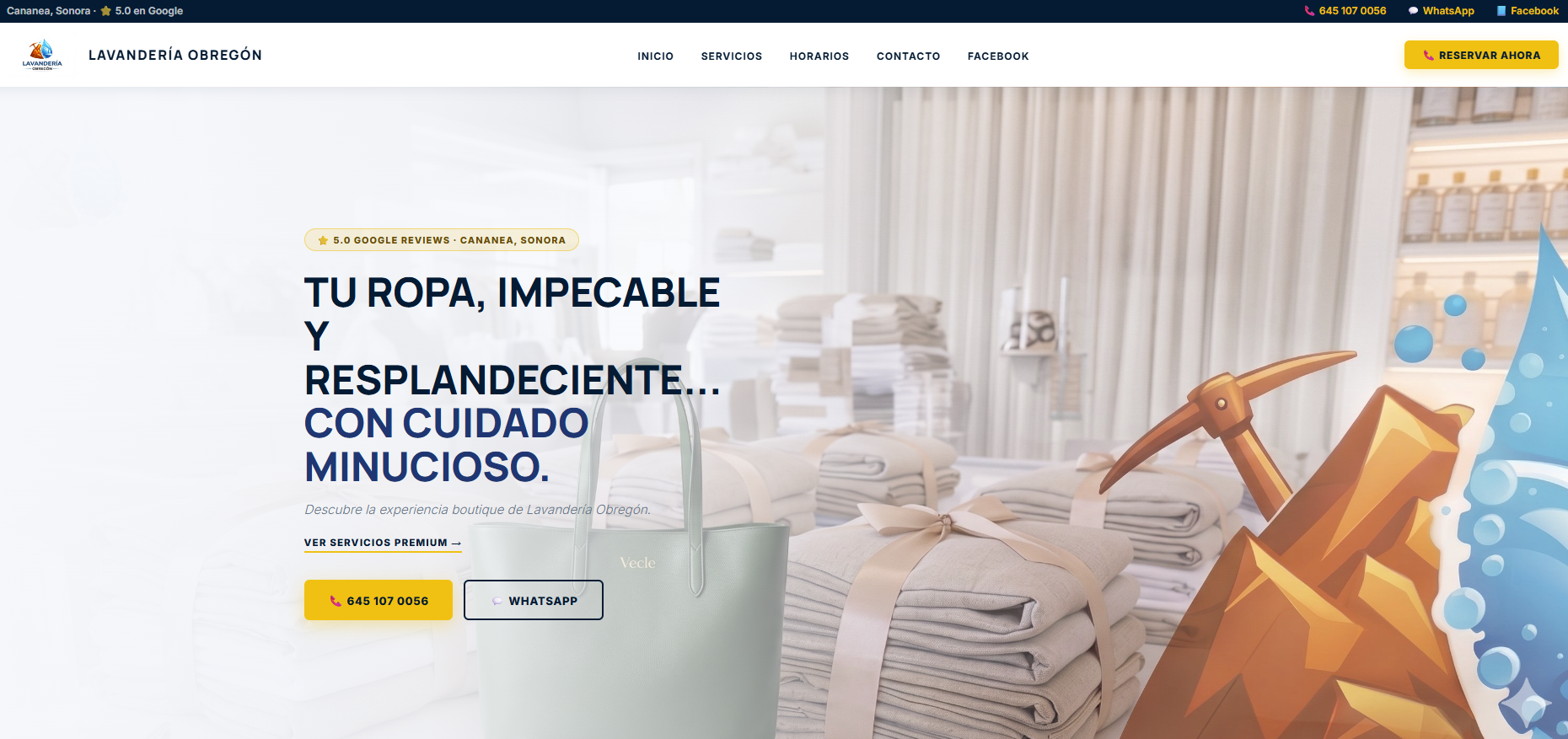 Sitio web Lavandería Obregón