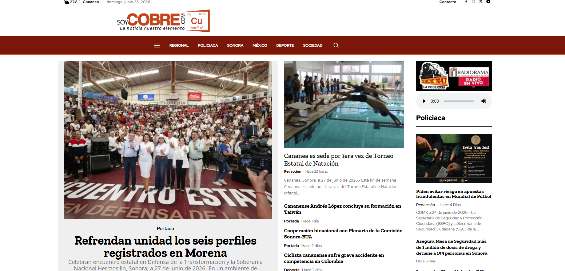 Sitio web Soy Cobre
